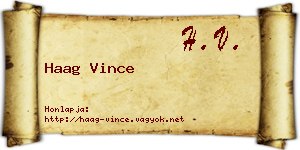 Haag Vince névjegykártya
